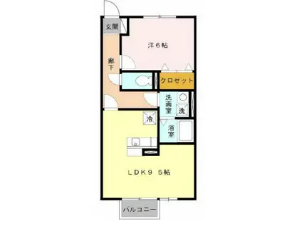 クレールヒルズ(1LDK/2階)の間取り写真