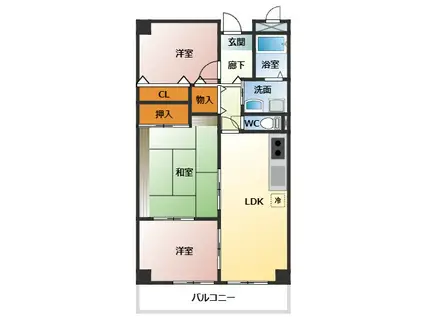 エテルノフェンテ(3LDK/3階)の間取り写真