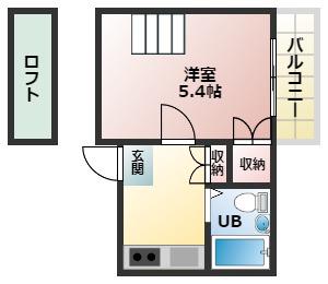 藤井寺第6マンション(1K/1階)の間取り写真