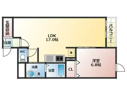 セレノアロッジオⅦ(1LDK/2階)の間取り写真
