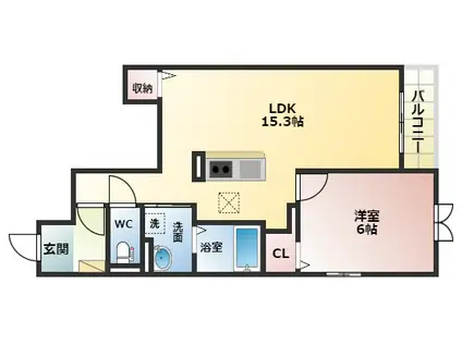 フルール ラズリン(1LDK/1階)の間取り写真
