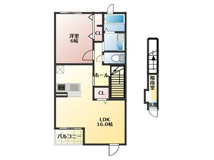 エレガンテ・フィオーレ(1LDK/2階)の間取り写真