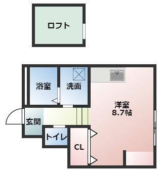 あんしん沢田08-3004(ワンルーム/1階)の間取り写真