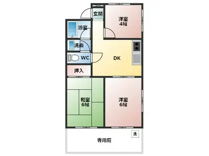 丸正ハイツ(3DK/1階)の間取り写真