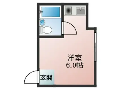 マンション小山(1K/2階)の間取り写真