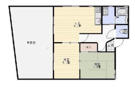 エクストリーム1(2LDK/1階)の間取り写真