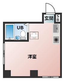 オリーブハウスⅡ(ワンルーム/2階)の間取り写真