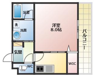 アリーバ古室(1K/2階)の間取り写真