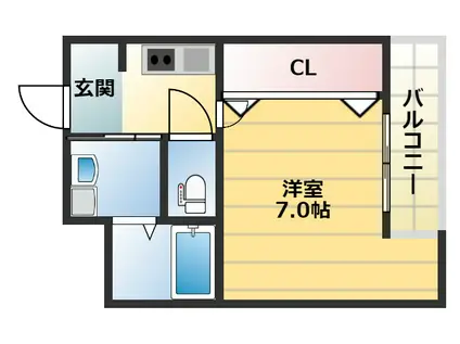 イシダビル(1K/3階)の間取り写真