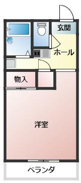 近鉄南大阪線 土師ノ里駅 徒歩10分 3階建 築26年(1K/1階)の間取り写真