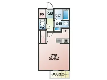 ワントゥリーヒル(1K/1階)の間取り写真