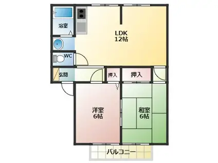 リバーサイド大豊(2LDK/2階)の間取り写真