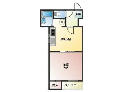 ハイツハピネス(1DK/1階)の間取り写真