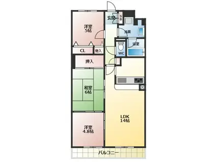 グラデュール(3LDK/2階)の間取り写真