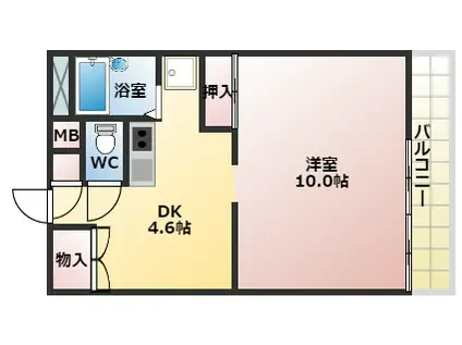 RECREO(1DK/2階)の間取り写真