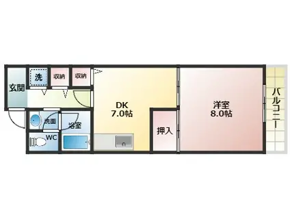 ニドムコート(1DK/3階)の間取り写真