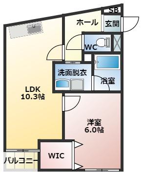 カーサセレノ(1LDK/2階)の間取り写真