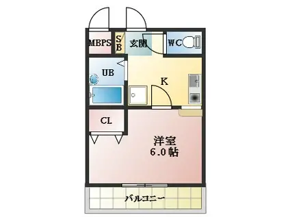 シャルムコート(1K/4階)の間取り写真