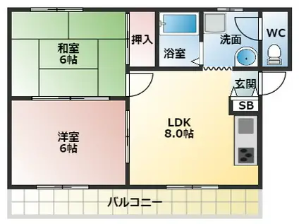 フェアモント(2LDK/3階)の間取り写真
