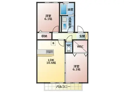 ソレイユ ドゥ(2LDK/2階)の間取り写真