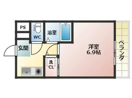 リーベハイツ青山(1K/3階)の間取り写真