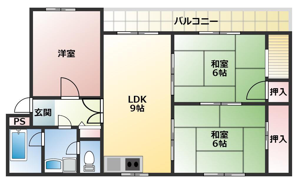 ラインプラザ本郷(3LDK/2階)の間取り写真