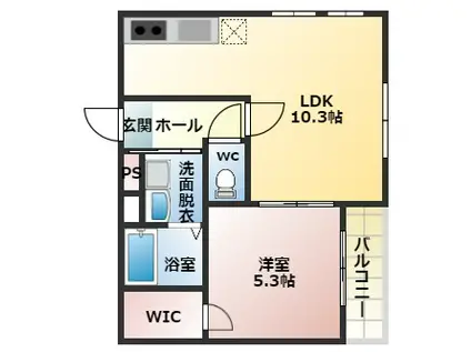 ユートロア・フジ(1LDK/3階)の間取り写真
