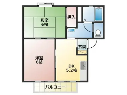 パナメゾンアオキ(2DK/1階)の間取り写真