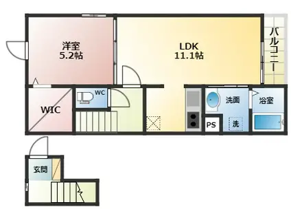リージェント ハイム(1LDK/2階)の間取り写真