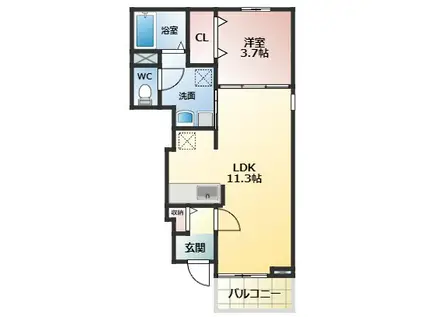 SARRY BELLE(1LDK/1階)の間取り写真