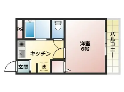 リベラルコート(1K/1階)の間取り写真