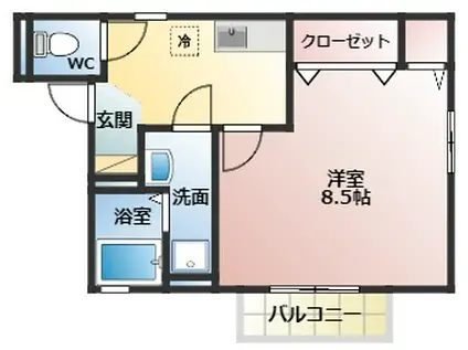 サニーハウス法善寺(1K/1階)の間取り写真