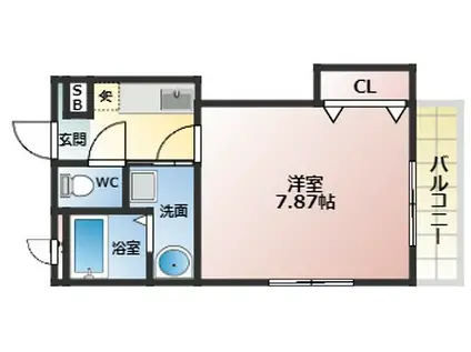 サンドレンスコート(1K/2階)の間取り写真