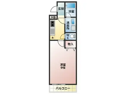 シエル金剛(1K/1階)の間取り写真
