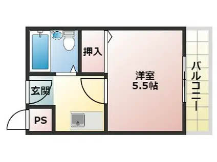 スクエア錦織(1K/3階)の間取り写真