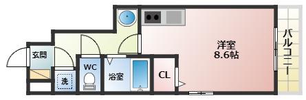 フルールふじさわ台(ワンルーム/1階)の間取り写真