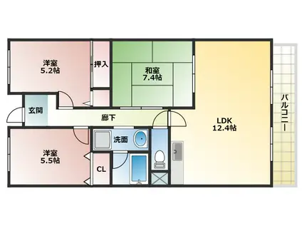 プレミール28(3LDK/4階)の間取り写真