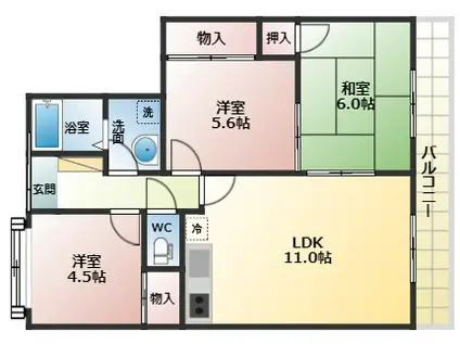 メゾンアザレア(3LDK/2階)の間取り写真