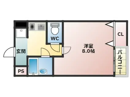 ルミエールS(1K/4階)の間取り写真