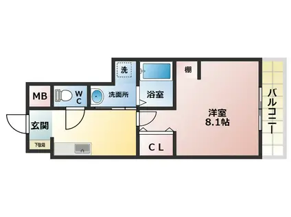 アムール福(1K/1階)の間取り写真