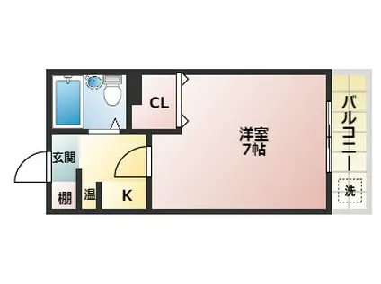 エスティライフ喜志駅前(1K/4階)の間取り写真