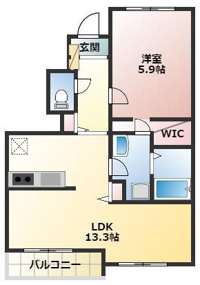 フェリーチェ(1LDK/1階)の間取り写真