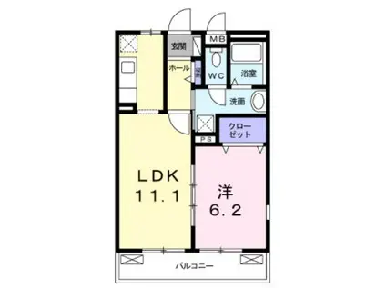 アミティエI(1LDK/1階)の間取り写真