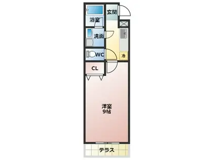 パーシモンフィールド(1K/2階)の間取り写真