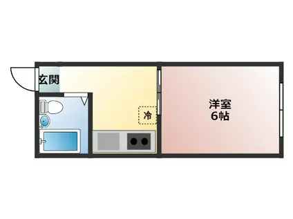 ヤングタウン(1DK/1階)の間取り写真