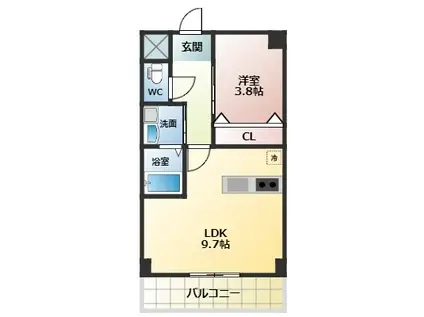 エム・エム・ケーⅡ(1LDK/3階)の間取り写真