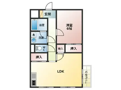 山本マンション(1LDK/2階)の間取り写真