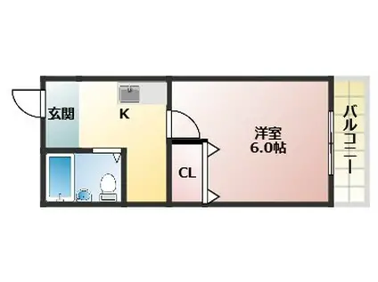 それいゆK(1K/1階)の間取り写真