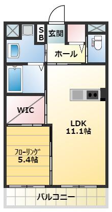 WILLⅡ(1LDK/3階)の間取り写真