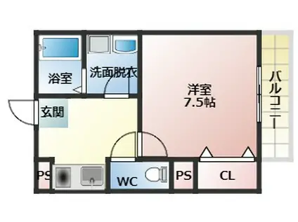 ルミエールメゾン(1K/2階)の間取り写真